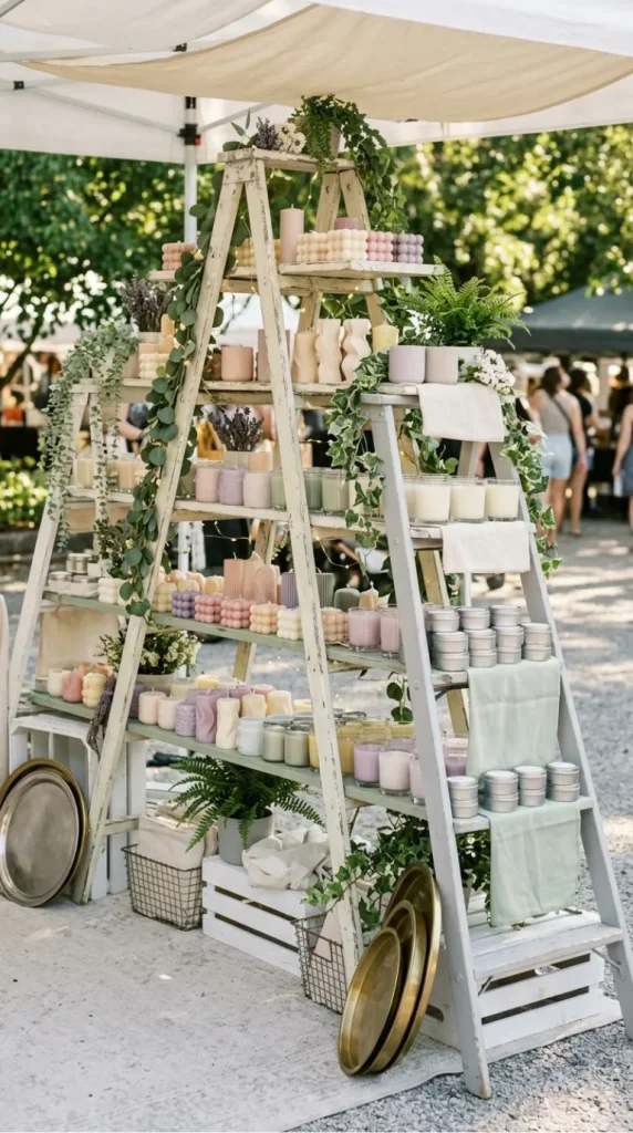 outdoor candle market display