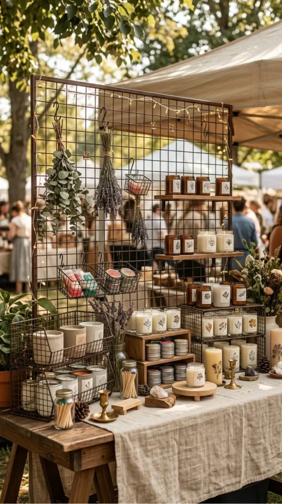 outdoor candle market display