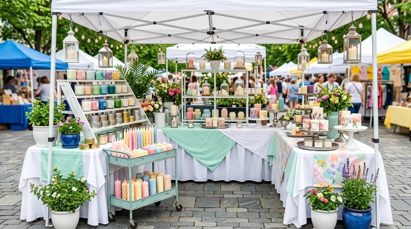 outdoor candle market display
