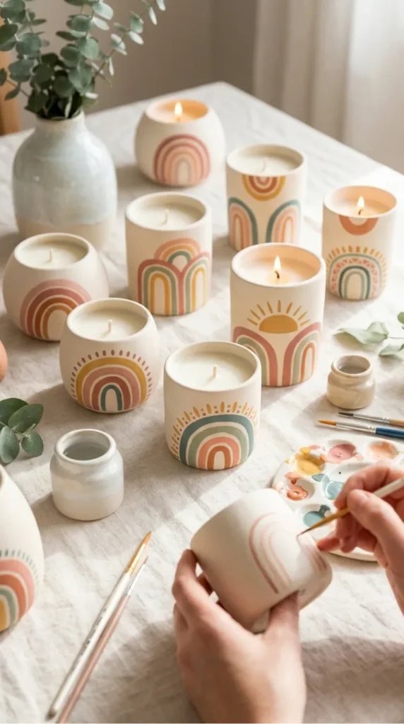 pottery candle painting ideas