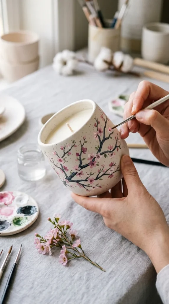 pottery candle painting ideas