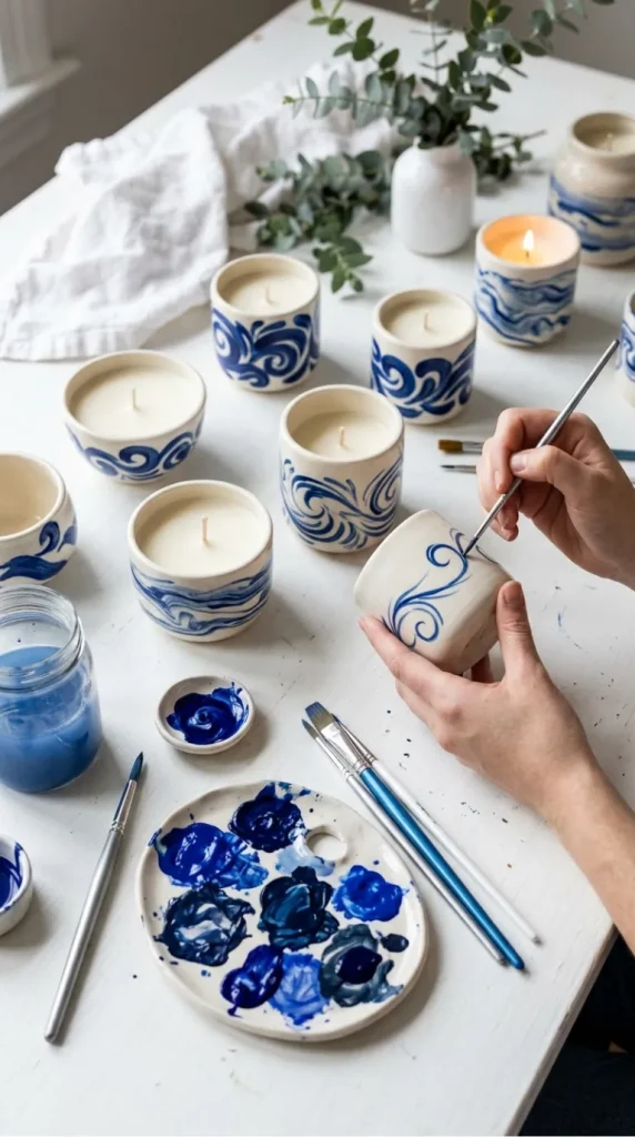 pottery candle painting ideas
