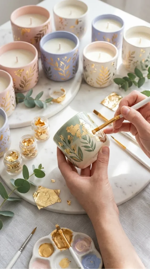 pottery candle painting ideas