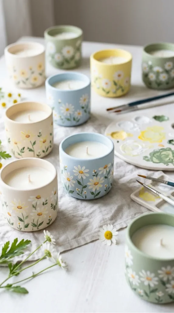 pottery candle painting ideas