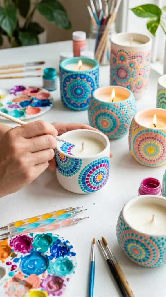 pottery candle painting ideas
