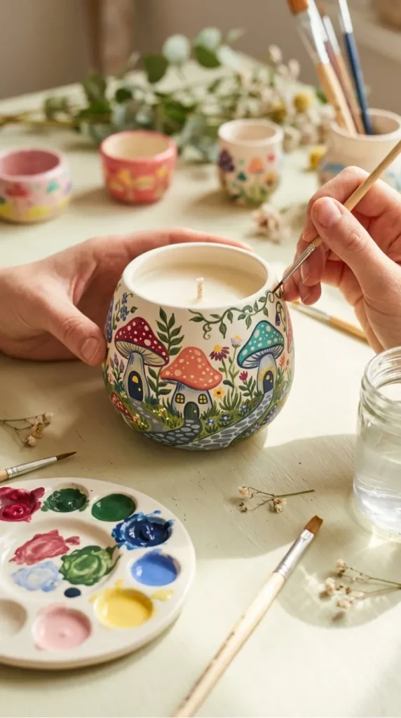 pottery candle painting ideas