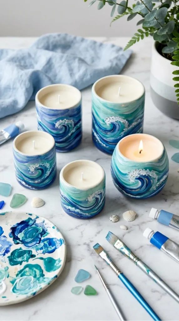 pottery candle painting ideas