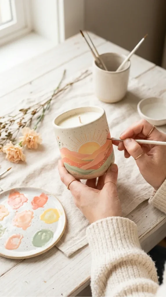 pottery candle painting ideas