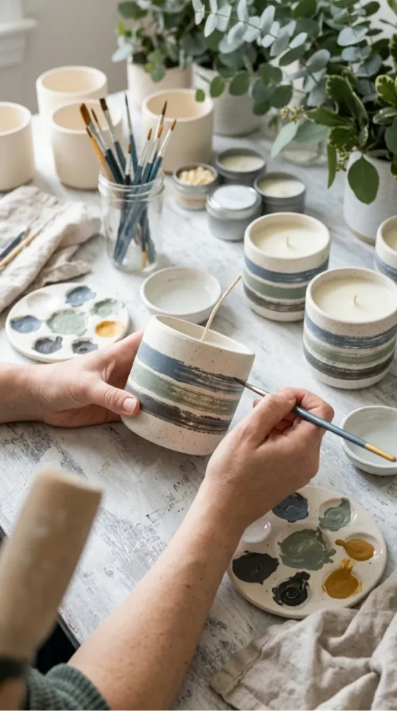 pottery candle painting ideas