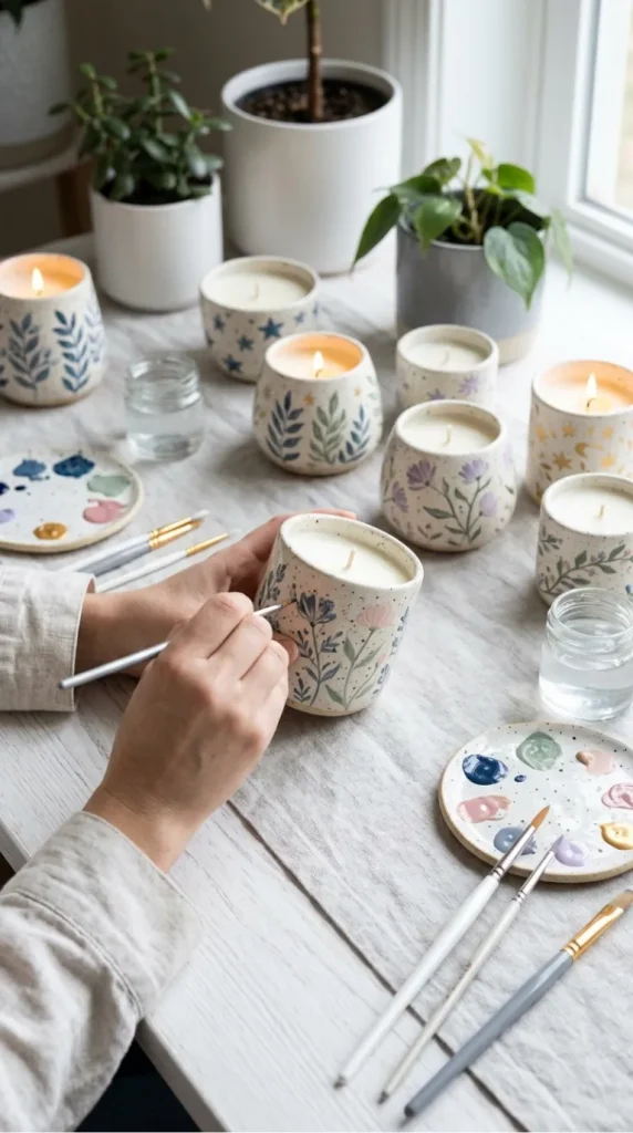 pottery candle painting ideas