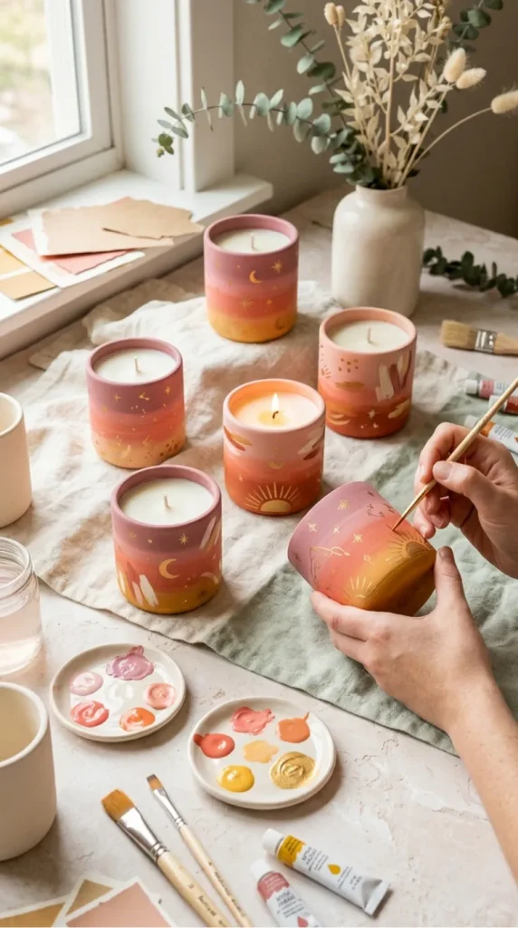 pottery candle painting ideas