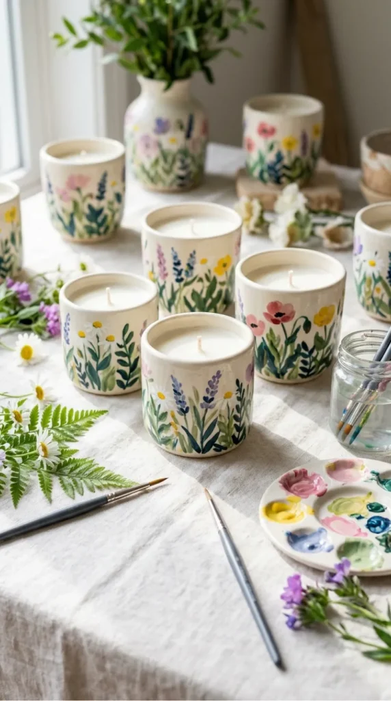 pottery candle painting ideas