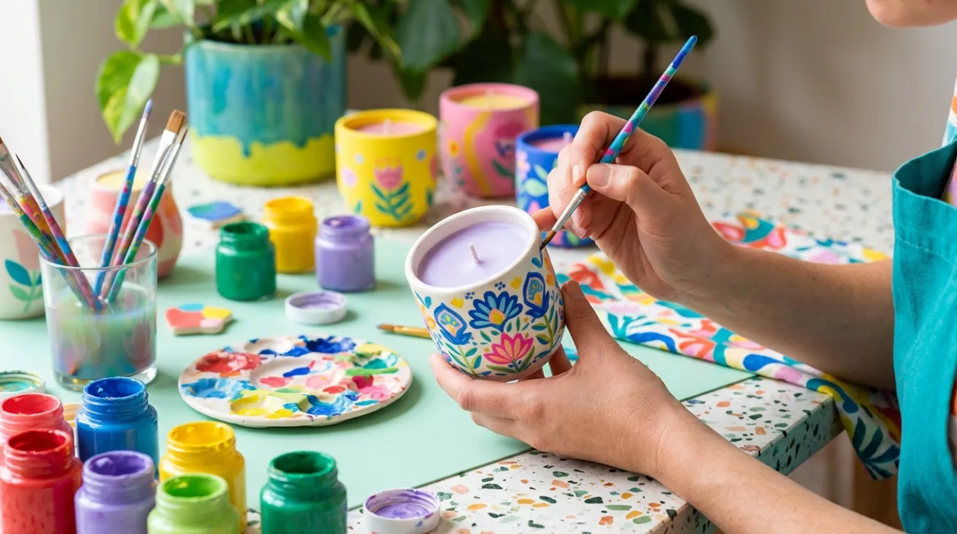 pottery candle painting ideas