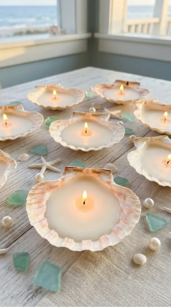 seashell candle holder ideas
