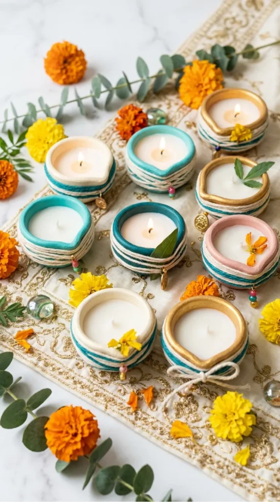terracotta diya candle ideas
