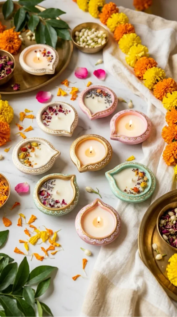 terracotta diya candle ideas