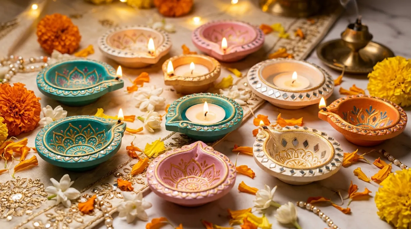 terracotta diya candle ideas