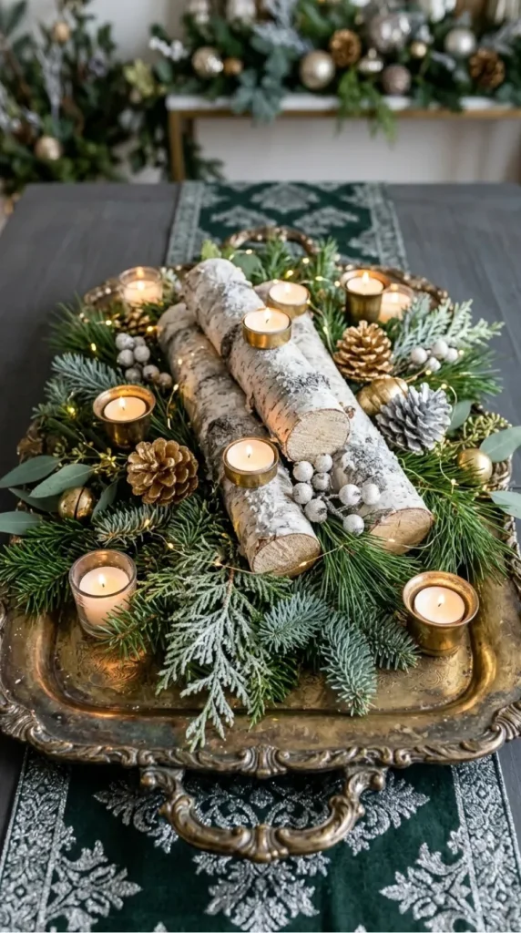 yule log candle display ideas