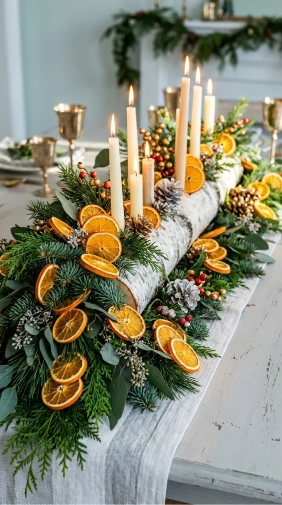 yule log candle display ideas