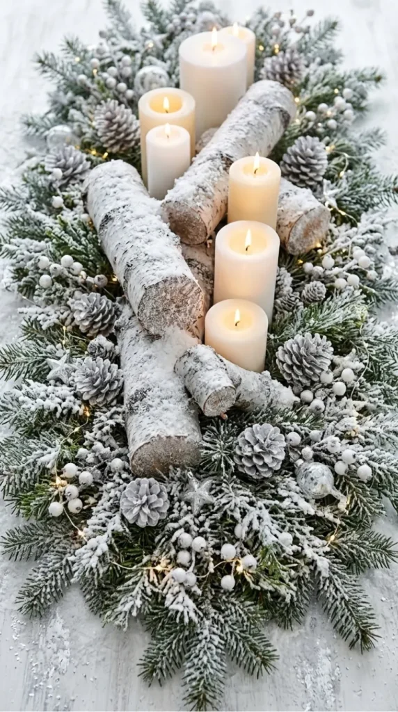 yule log candle display ideas